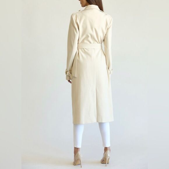 Ioana Gold Buttons Trench Coat in Beige - Picture 4 of 5